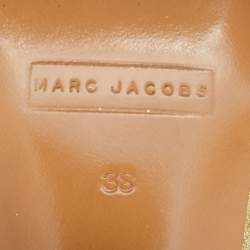 Marc Jacobs Gold Glitter Block Heel Ankle Strap Sandals Size 38
