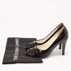Marc Jacobs Black Leather and Suede Peep Toe Pumps Size 36.5
