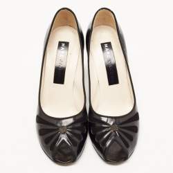 Marc Jacobs Black Leather and Suede Peep Toe Pumps Size 36.5