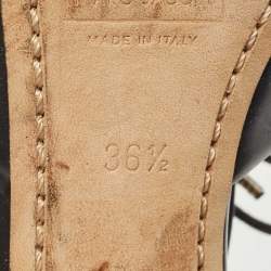 Pre Owned Marc Jacobs Black Leather Lace Tie Pumps Size 36.5