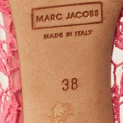 Marc Jacobs Pink Lace Embroidered PVC Round Toe Pumps Size 38