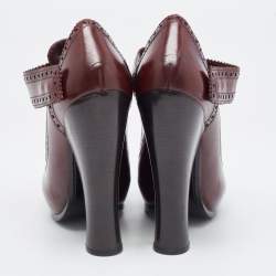 Marc Jacobs Burgundy Leather Mary Jane Pumps Size 37