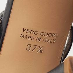 Pre Owned Marc Jacobs Multicolor Printed Satin and Leather Ankle Strap sandals Size 37.5