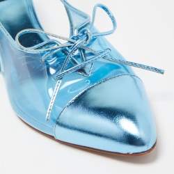 Marc Jacobs Blue Leather and PVC Slingbacks Pumps Size 41