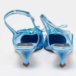 Marc Jacobs Blue Leather and PVC Slingbacks Pumps Size 41