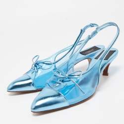 Marc Jacobs Blue Leather and PVC Slingbacks Pumps Size 41