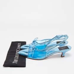 Marc Jacobs Blue Leather and PVC Slingbacks Pumps Size 41