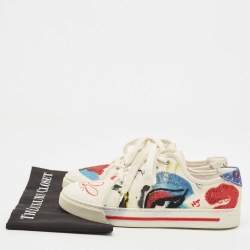  Marc Jacobs Multicolor Flower Print Low Top Sneakers Size 39