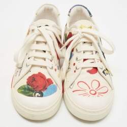  Marc Jacobs Multicolor Flower Print Low Top Sneakers Size 39