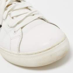 Marc Jacobs White Leather Crystal Embellished Empire Sneakers Size 39