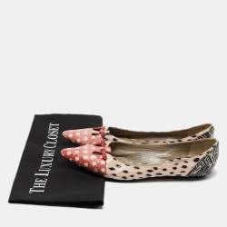 Marc Jacobs Multicolor Snakeskin Cut out Mouse Pointed Toe Ballet Flats Size 36