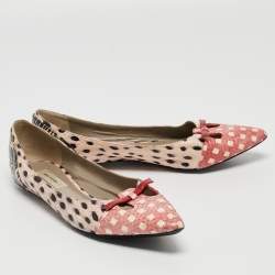 Marc Jacobs Multicolor Snakeskin Cut out Mouse Pointed Toe Ballet Flats Size 36