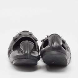 Marc Jacobs Black Leather Mouse Scrunch Ballet Flats Size 40