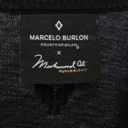Marcelo Burlon x Muhammad Ali Black Printed Cotton Crew Neck T-Shirt XL