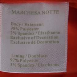 Marchesa Notte Poppy Red Crepe Ruffled Embellished Sleeveless Gown M