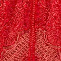 Marchesa Notte Red lace Cold Shoulder Mermaid Gown S