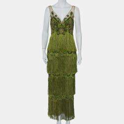 Marchesa fringe dress best sale