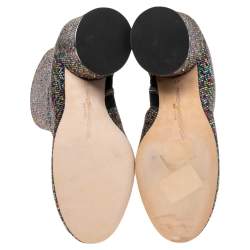 Marco de Vincenzo Multicolor Leather and Crystals Zip Ankle Boots Size 38 