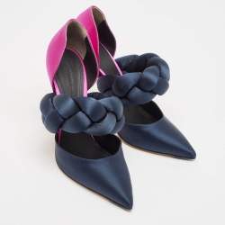 Marco de Vincenzo Multicolor Velvet  Braided Strap Pumps Size 38.5