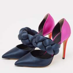 Marco de Vincenzo Multicolor Velvet  Braided Strap Pumps Size 38.5