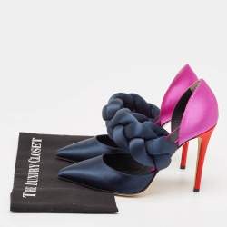 Marco de Vincenzo Multicolor Velvet  Braided Strap Pumps Size 38.5