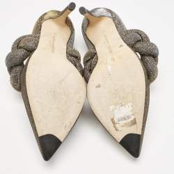 Marco de vincenzo Gold/Silver Lurex Fabric Braided D'orsay Pumps Size 38