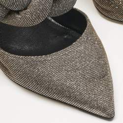 Marco de vincenzo Gold/Silver Lurex Fabric Braided D'orsay Pumps Size 38