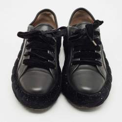 Pre Owned Marco De Vincenzo Black Leather Low Top Sneakers Size 40