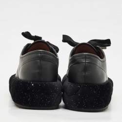 Pre Owned Marco De Vincenzo Black Leather Low Top Sneakers Size 40