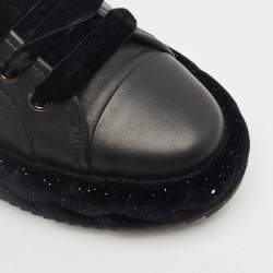 Pre Owned Marco De Vincenzo Black Leather Low Top Sneakers Size 40