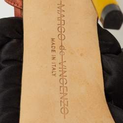 Pre Owned Marco de Vincenzo Black/Brown Satin Rope Pointed Toe Pumps Size 39