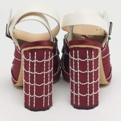 Pre Owned صندل ماركو دي فينشنزو فتحة كعب مقدمة مفتوحة فراشة جلد وساتان متعدد الألوان مقاس 36