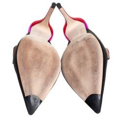 Pre Owned Marco de vincenzo Black Satin Embellished Pointed Toe Mules Size 38