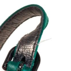 Marco de vincenzo Green Crystal Embellished Satin Knotted Ankle Strap Sandals Size 38.5
