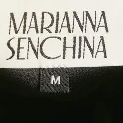 Marianna Senchina Black Velvet Heart Studded Strapless Mini Dress M
