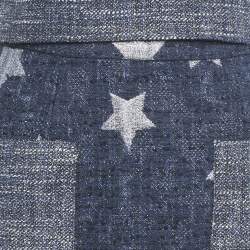 Pre Owned Marina Qureshi Blue Jacquard Tweed Top and Skirt Set S