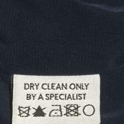 Pre Owned Marina Qureshi Blue Jacquard Tweed Top and Skirt Set S