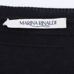 مملوكة مسبقًا Marina Rinaldi Navy Blue Silk Knit Full Sleeve Sweater L