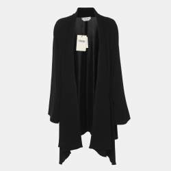 Pre Owned كارديجان مارينا رينالدي أسود بوليستر فضفاض مقاس كبير جدا جدا جدا