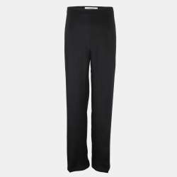 Pre Owned Marina Rinaldi Black Silk Blend Caddy Trousers L