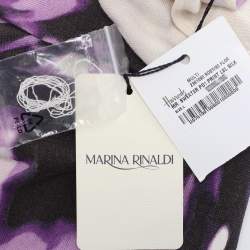 Pre Owned Marina Rinaldi Multicolor Printed Silk Sweater L