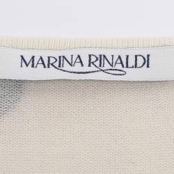 Pre Owned Marina Rinaldi Multicolor Printed Silk Sweater L