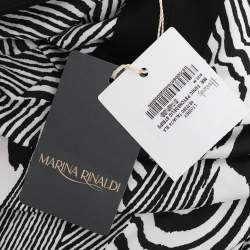 Pre Owned Marina Rinaldi Black/White Jersey Psychadelic Stripe Tunic M