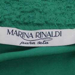 Pre Owned Marina Rinaldi Green Silk Embellished Tops L