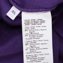 Pre Owned Marina Sport by Marina Rinaldi Purple Jersey Hoodie Jacket XL