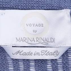 Pre Owned كارديجان فوياج مارينا رينالدي أزرق كتان محبوك بحزام مقاس كبير