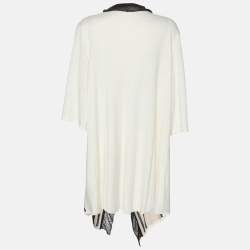مملوكة مسبقًا Marina Rinaldi White Linen Knit Cardigan L