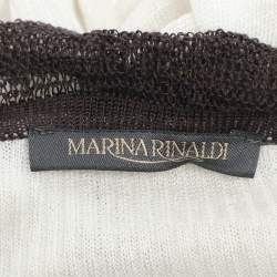 مملوكة مسبقًا Marina Rinaldi White Linen Knit Cardigan L