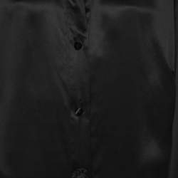 Pre Owned Marina Rinaldi Black Silk Long Sleeve Shirt L