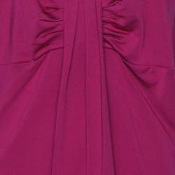مملوكة مسبقًا Marina Rinaldi Purple Jersey Gathered Front Top L